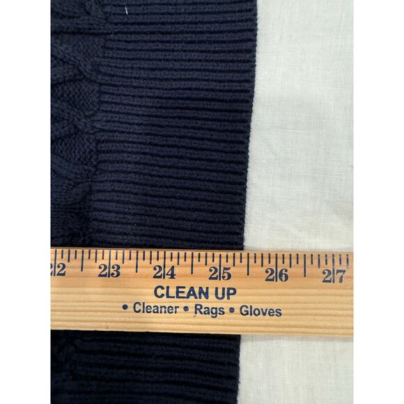J.Crew Mercantile Long Sleeve Cable Knit Pullover Sweater Blue Women's Medium - Picture 6 of 8
